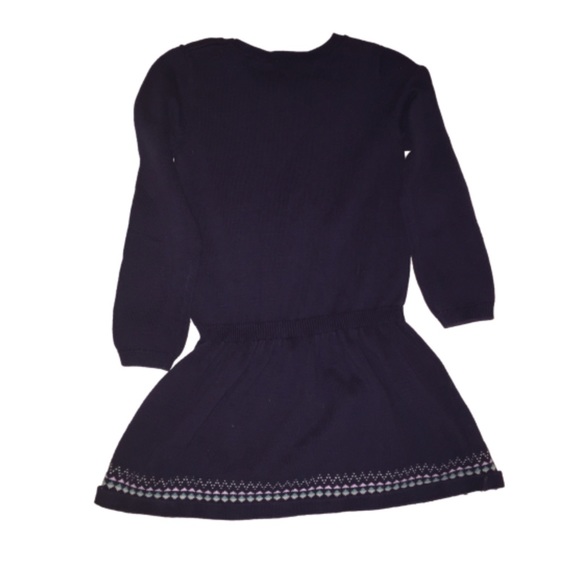 🎂25%off🥳Gymboree Unicorn Sequin Appliqué FairIsle Lilac White Navy Knit Dress - Picture 3 of 4